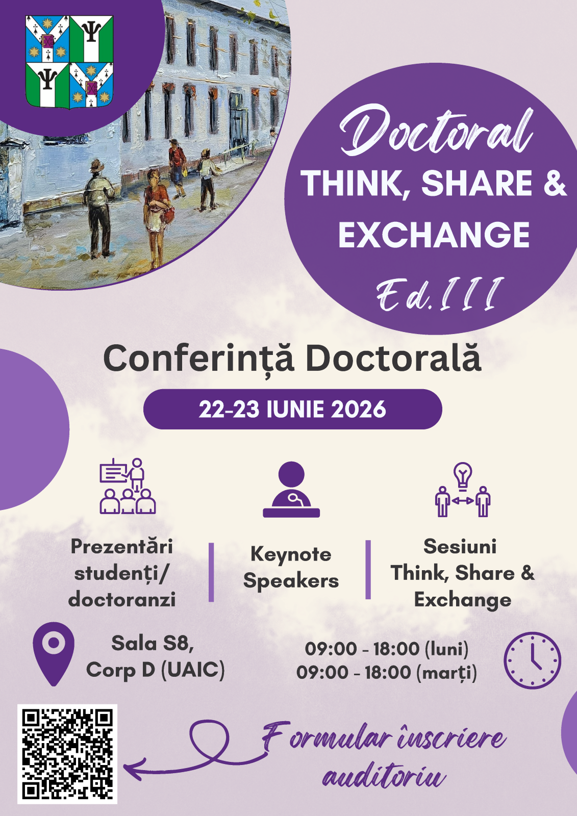 Afișul Conferinței “Doctoral Think, Share & Exchange”, Ediția III