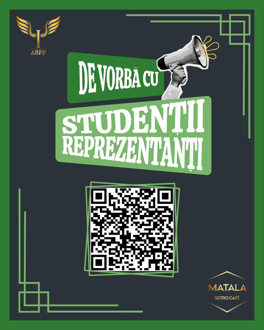 De vorbă cu studenții reprezentanți - Miercuri 11.03.2026, ora 14:00 - MATALA