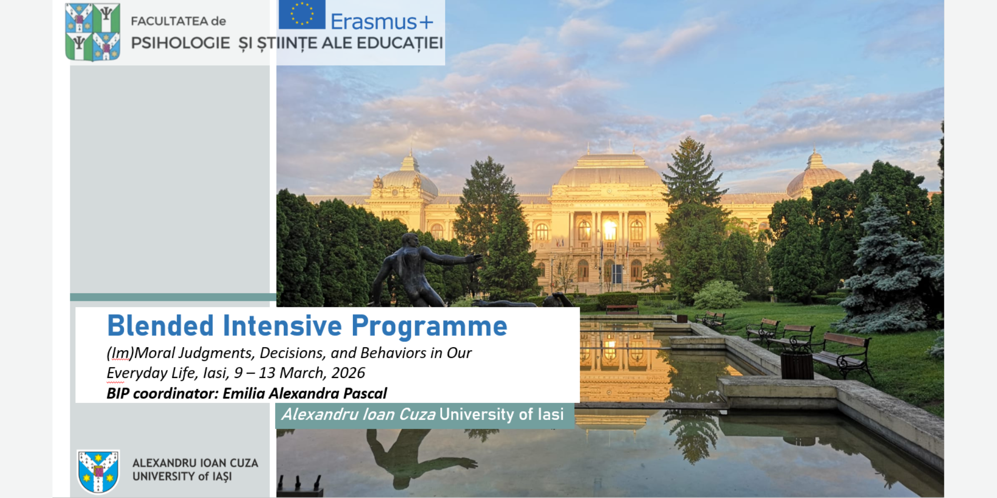 Eveniment Blended Intensive Program – (Im)Moral Judgments, Decisions, and Behaviors in Our Everyday Life