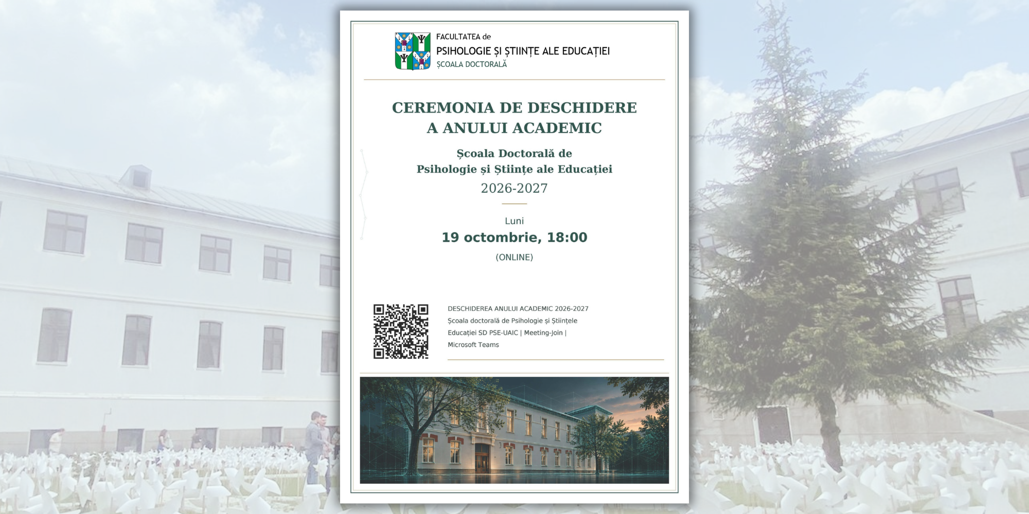 Ceremonia de deschidere a anului academic - Școala Doctorală de Psihologie și Științe ale Educației