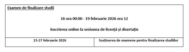 Calendar sesiune specială de evaluare Februarie 2026